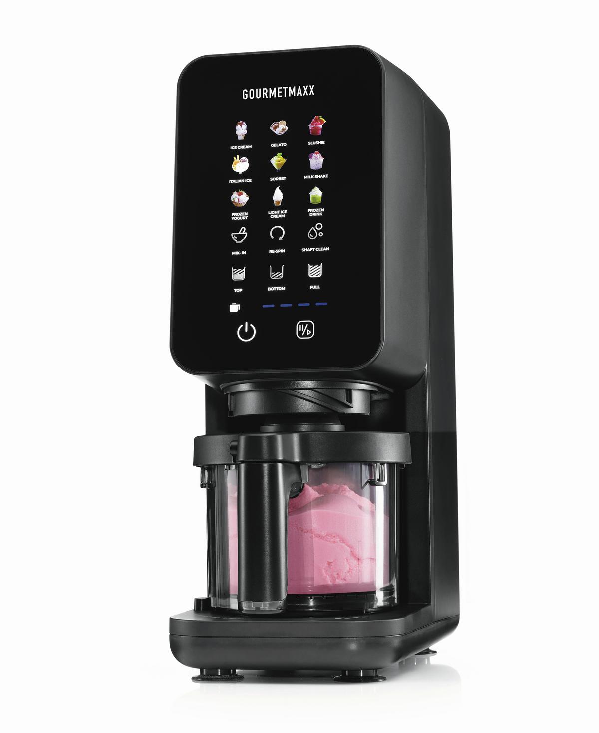 Eismaschine Gourmetmaxx Schwarz ca. 0,43 l - Schwarz, MODERN, Kunststoff/Metall (26/40,5/18,8cm) - GOURMETMAXX