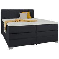 Boxspringbett Plura Anthrazit ca. 160x200m - Chromfarben/Anthrazit, KONVENTIONELL, Holz/Holzwerkstoff (167/110cm) - Mömax