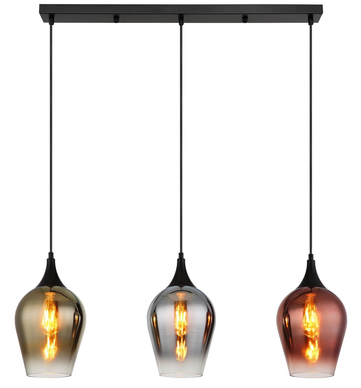 Hängeleuchte Lavus Klar max. 60 Watt - Klar, KONVENTIONELL, Glas/Metall (83/18/120cm) - Globo