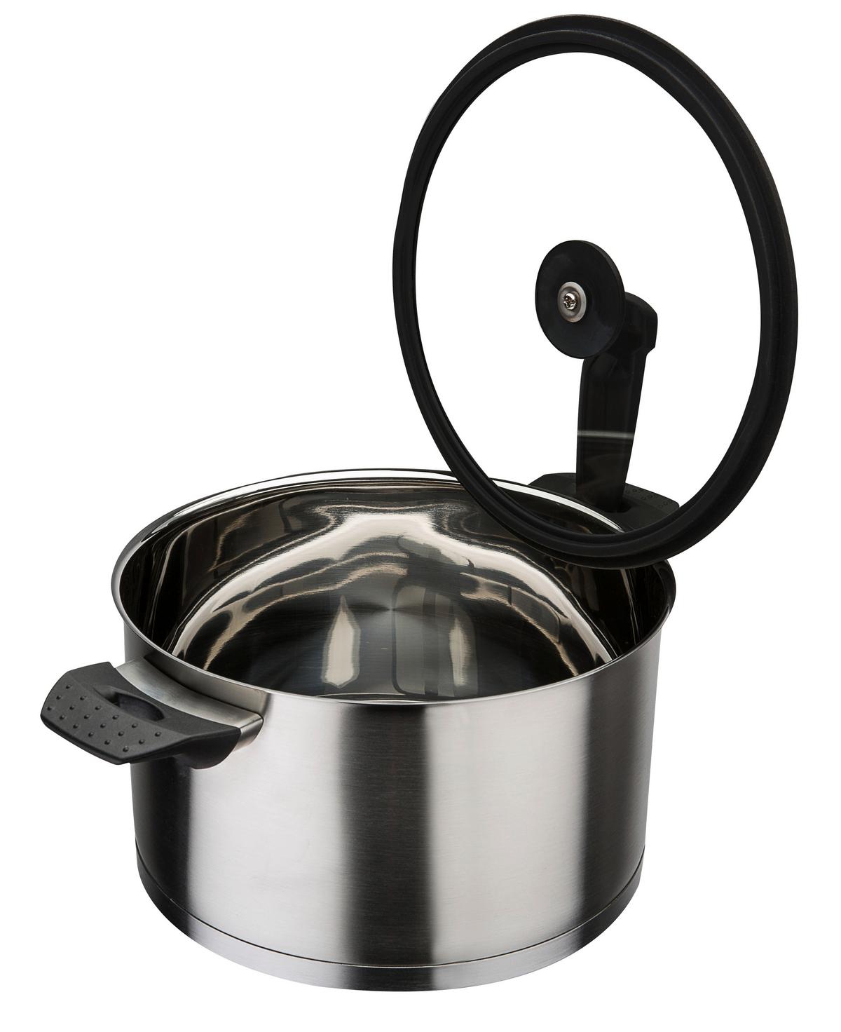 Set Posod Apart, 4-Delni - barve nerjavečega jekla/prozorno, Basics, kovina/steklo - GSW