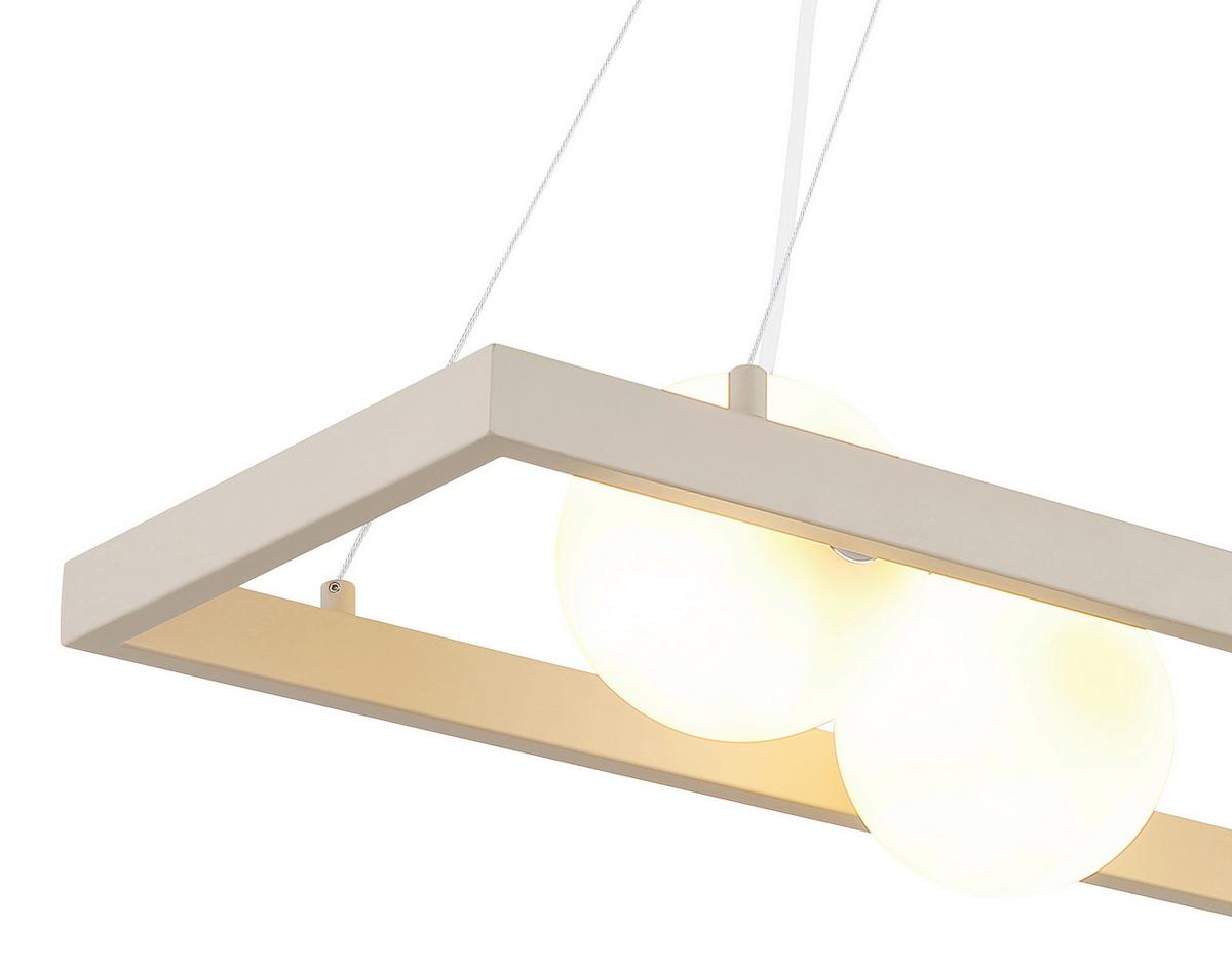Viseća Svjetiljka Nanda - bijela/boje pijeska, Design, staklo/metal (84/24/150cm) - Globo