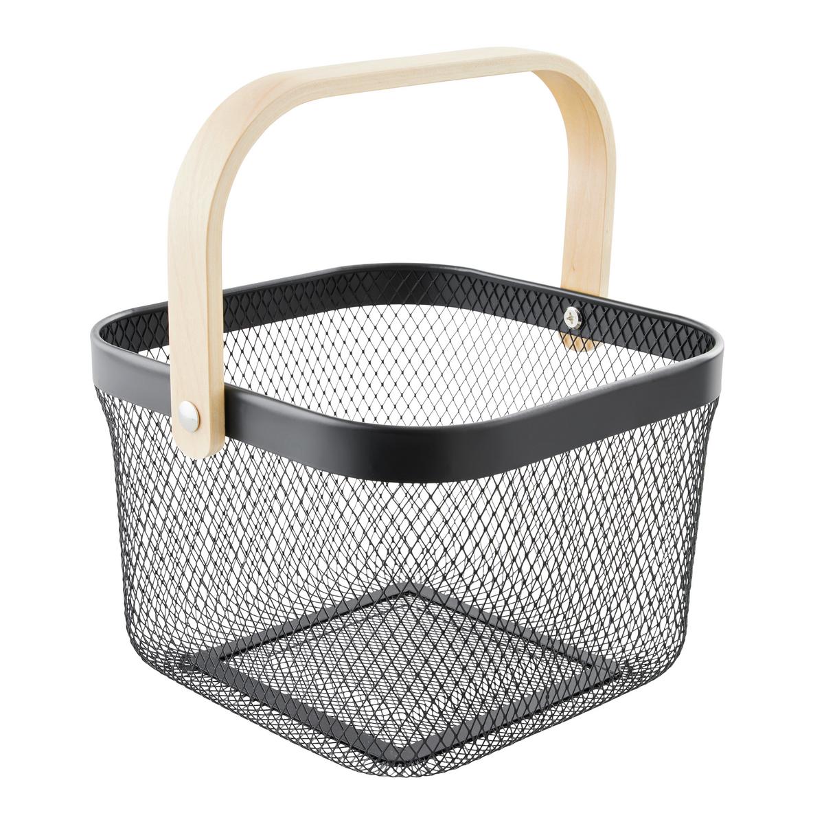 Universalkorb Betty Schwarz - Schwarz, MODERN, Holz/Metall (26.8/25.5/17.5cm) - Mömax