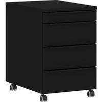 Rollcontainer Ribera in Schwarz - Schwarz, Modern, Holzwerkstoff/Kunststoff (42/63/60cm) - Premium Living