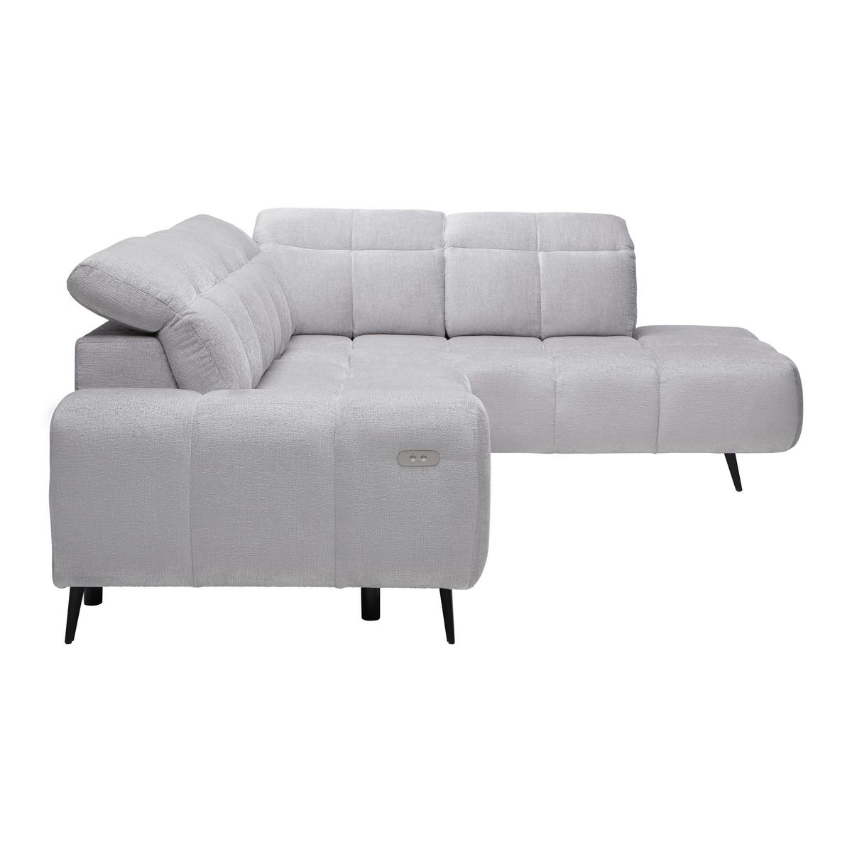 Kutna Garnitura Silvio - svijetlo siva/crna, Moderno, tekstil/metal (275/85-105/225cm) - Mömax