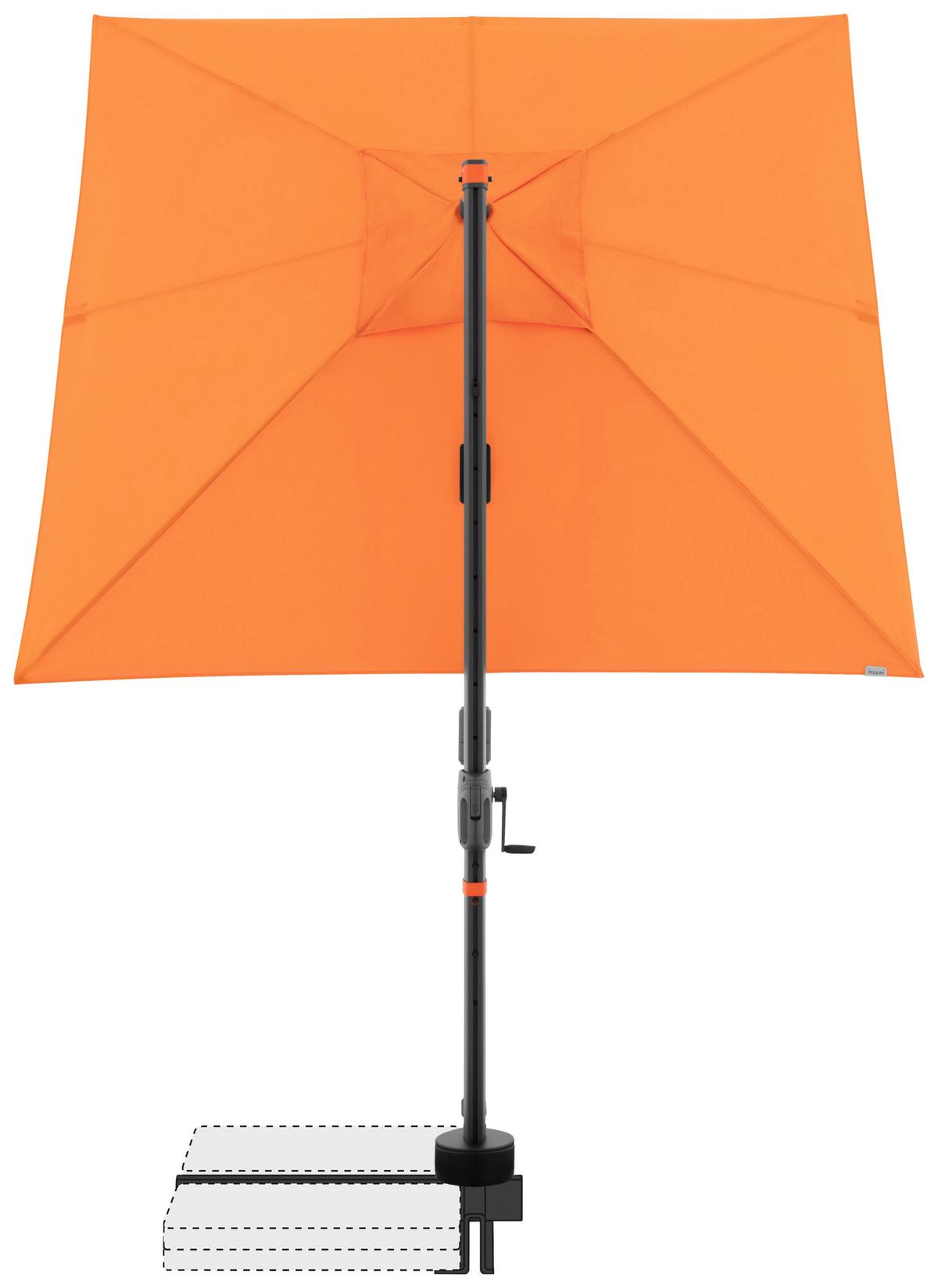 Ampelschirm MyZone Orange ca. 210x210cm - Anthrazit/Orange, Basics, Textil/Metall (210/210cm) - Doppler