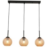 LAMPA WISZĄCA GUDI - kolor bursztynowy/czarny, Modern, metal/szkło (70/16/120cm) - Modern Living