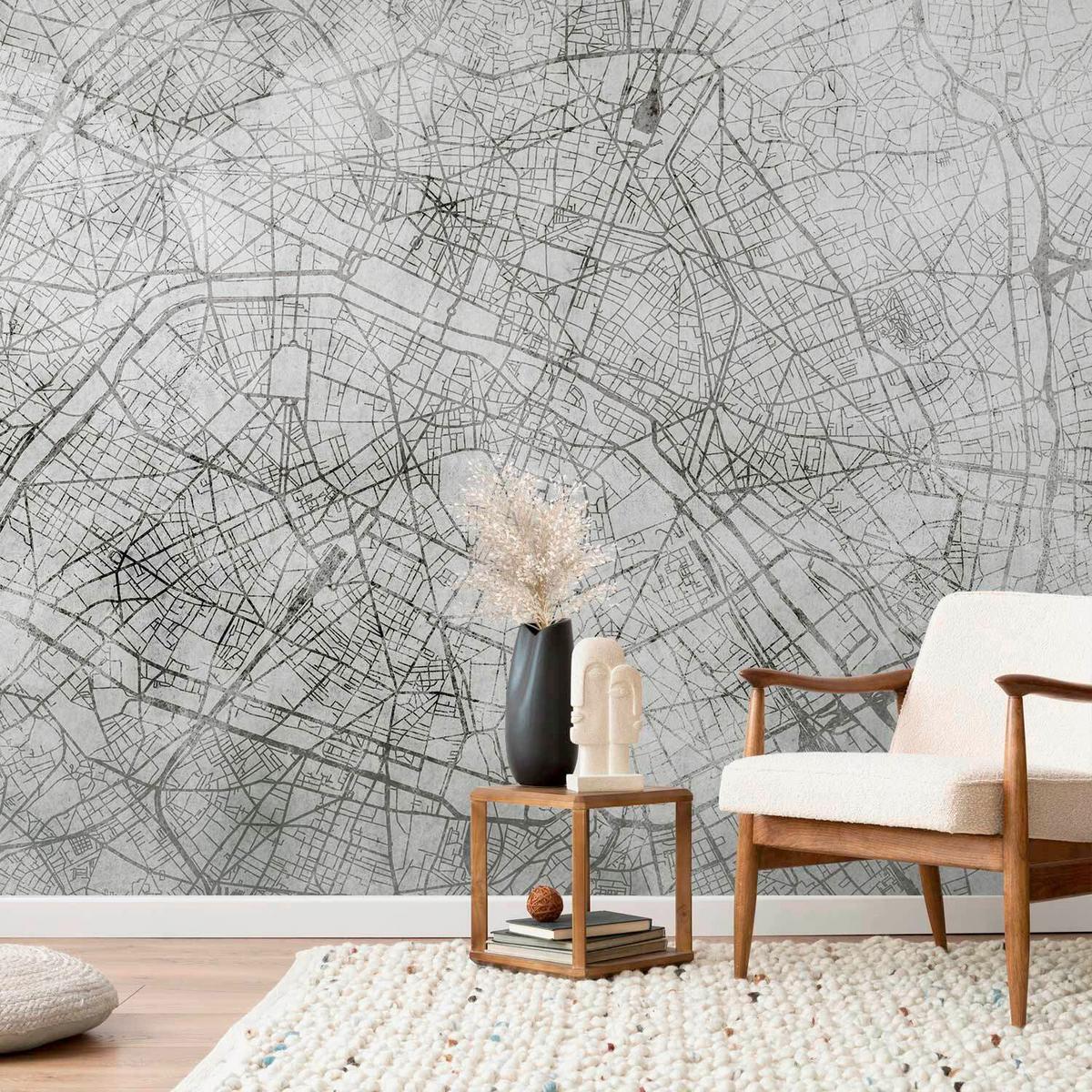 Fototapeta Parisian Fresco, 400x280cm - siva/svetlo siva, Trendi, tekstil (400/280cm) - artgeist