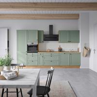 Küchenblock Cascada High m. Geräten Schilfgrün - Schilfgrün/Eichefarben, MODERN, Holzwerkstoff/Metall (360cm) - Nobilia