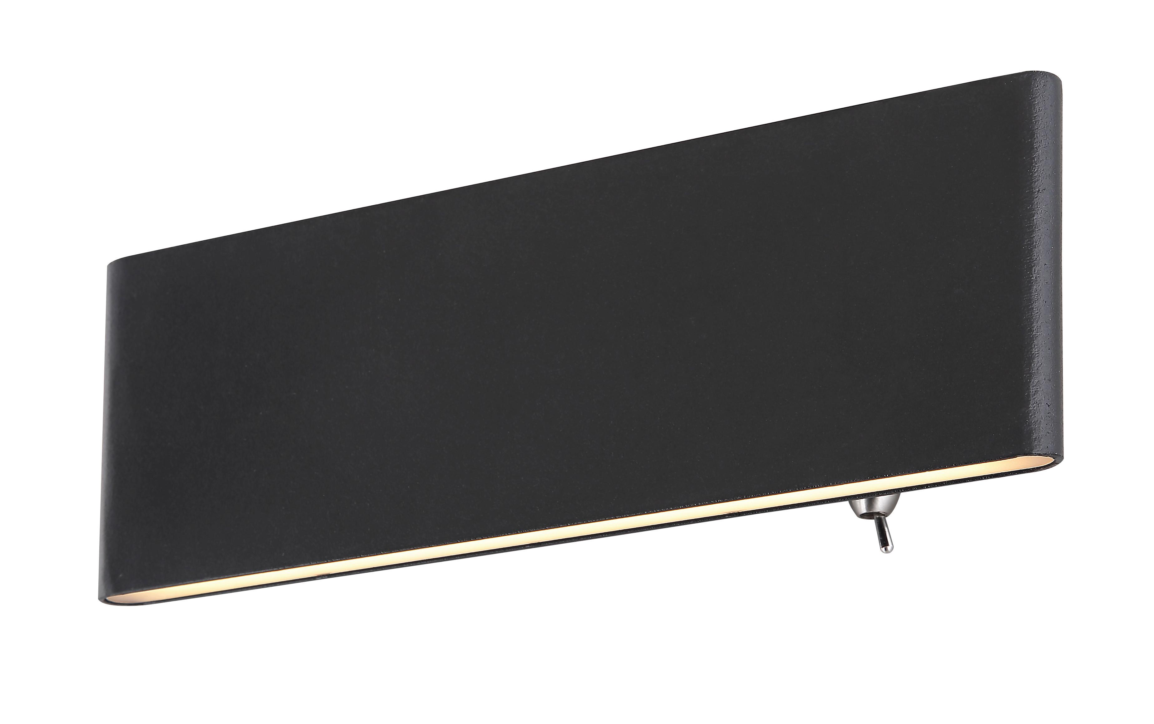 LED-Wandleuchte Siegfried max. 8 Watt - Opal/Schwarz, Design, Kunststoff/Metall (22,5/4,5/8cm) - Globo