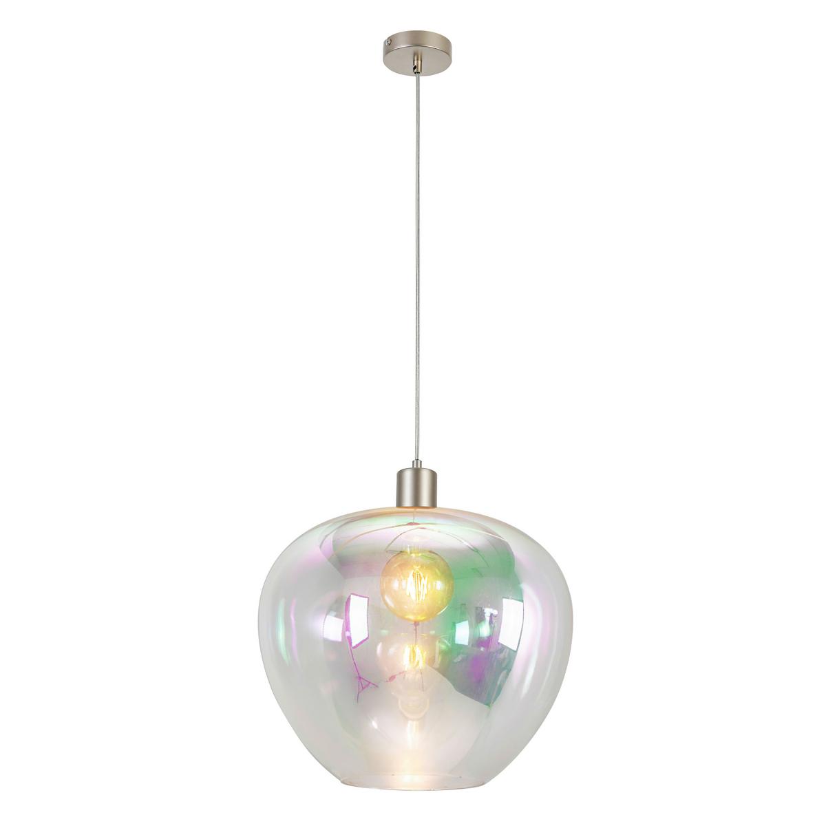 Hängeleuchte Reni Champagnerfarben max.120 Watt - Champagner/Transparent, MODERN, Glas/Kunststoff (86/18/120cm)