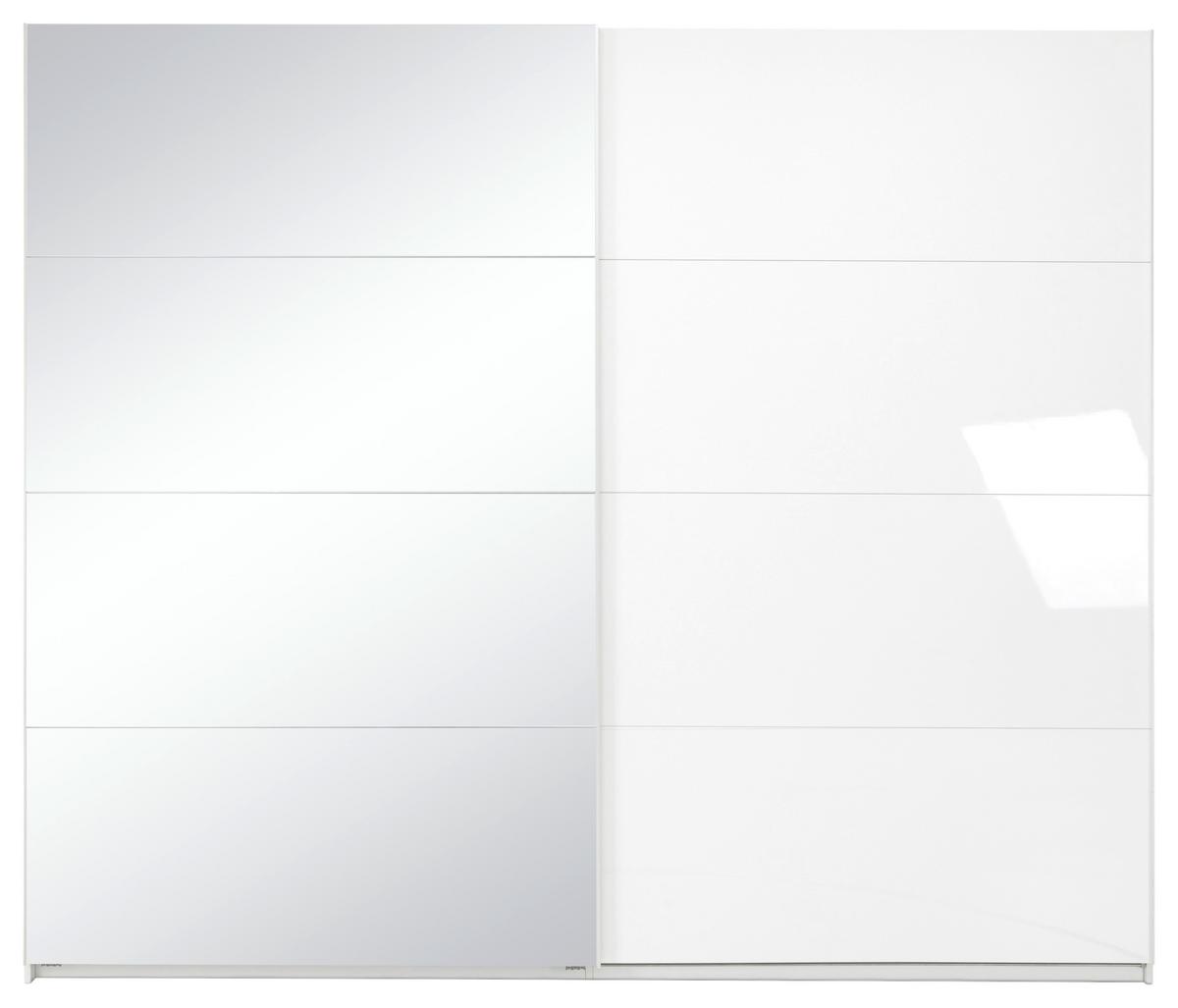 Omara Z Drsnimi Vrati Viva, Bela - bela/barve aluminija, Moderno, kovina/leseni material (250/210/62cm) - P & B