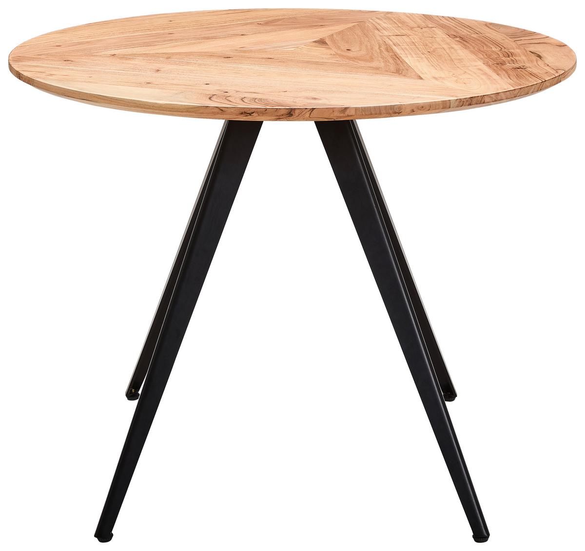 STÓŁ DO JADALNI OLAF -EXKLUSIV- - kolor akacjowy/czarny, Lifestyle, metal/drewno (100/100/76cm) - Landscape