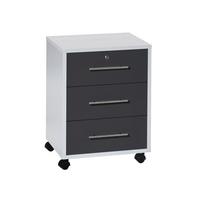 ROLLCONTAINER OFFICE EDITION - Anthrazit/Silberfarben, LIFESTYLE, Holzwerkstoff/Metall (44/58/40cm) - MID.YOU