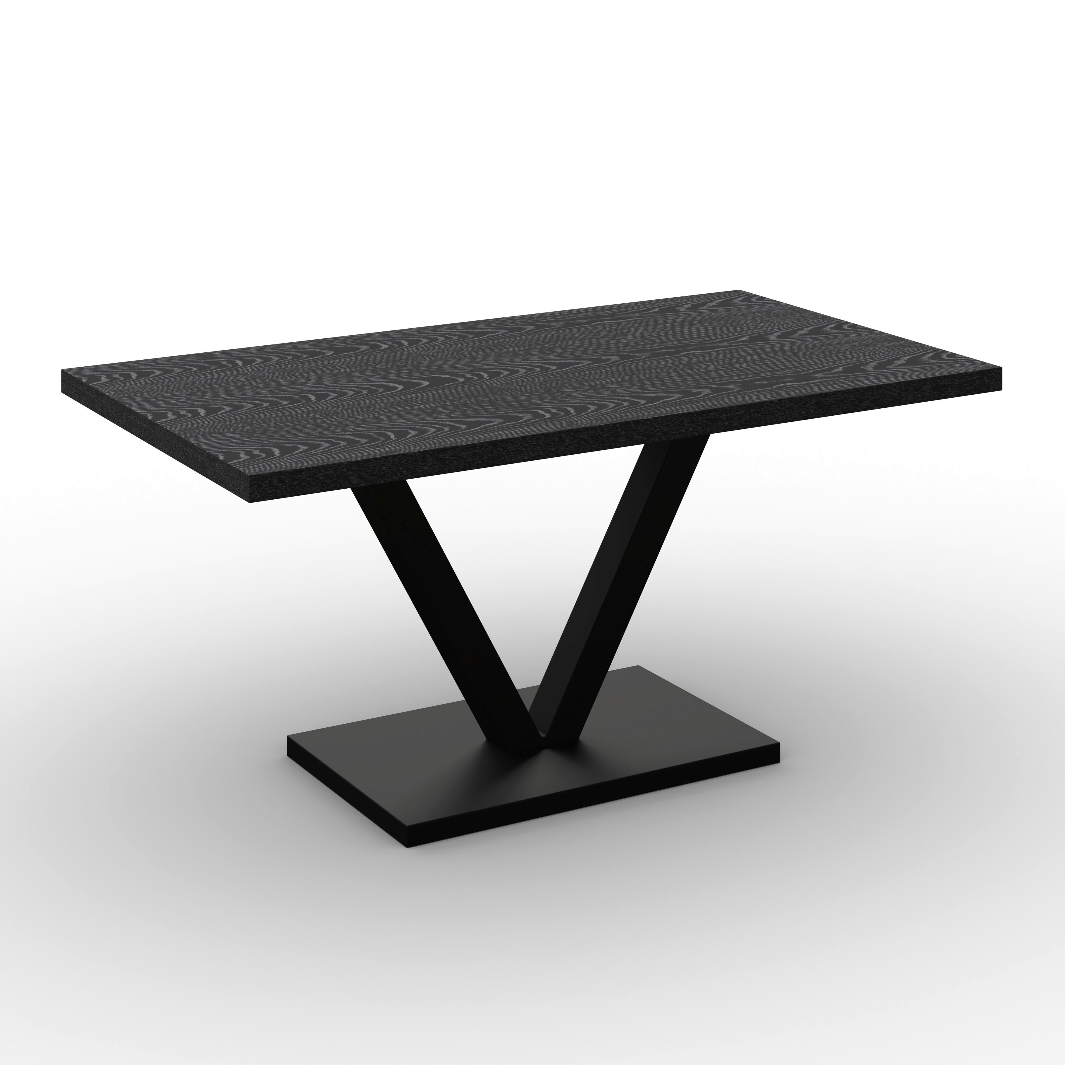 Esstisch Loca Holz/MDF Schwarz ca. 160x90x76 cm - Schwarz, MODERN, Holz/Holzwerkstoff (160/90/76cm) - Bessagi Home