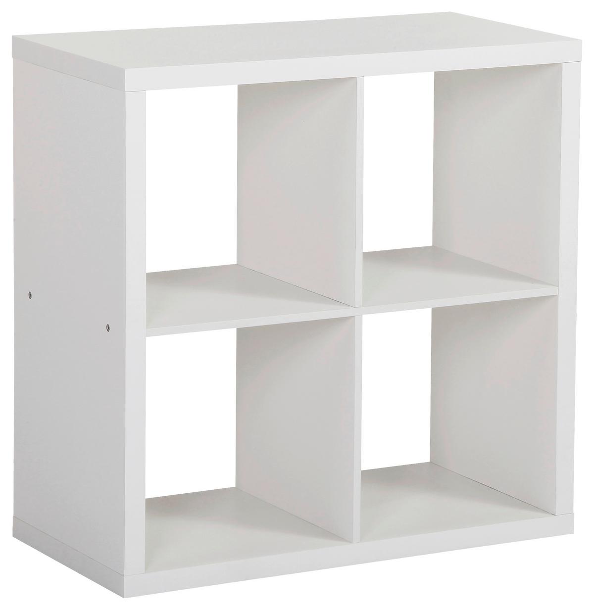 Regal Samy 1, Bela - bela, Moderno, leseni material (76/76/37cm)