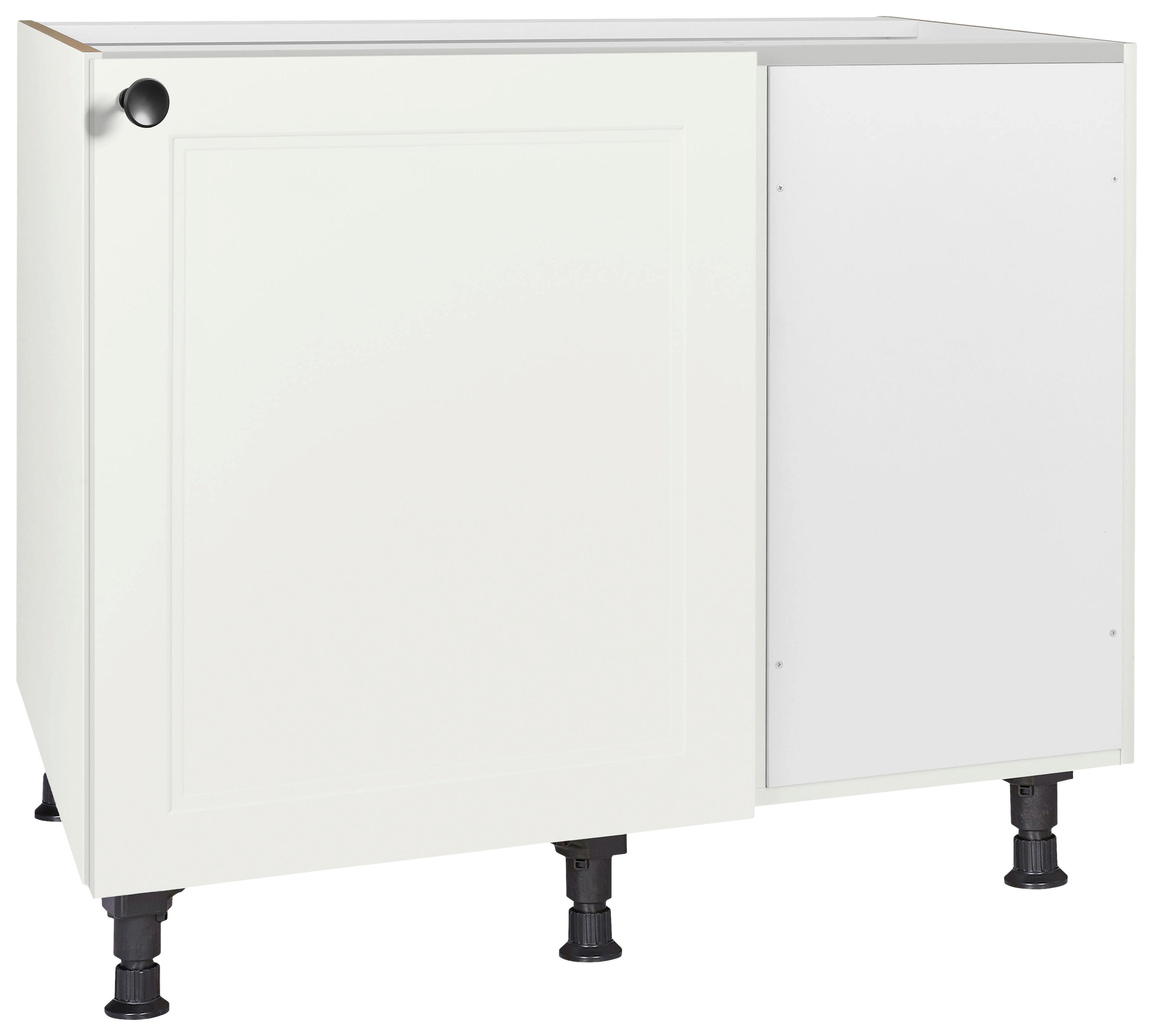 Eckunterschrank Cascada Weiß - Schwarz/Weiß, MODERN, Holzwerkstoff/Metall (125/87/65cm) - Nobilia