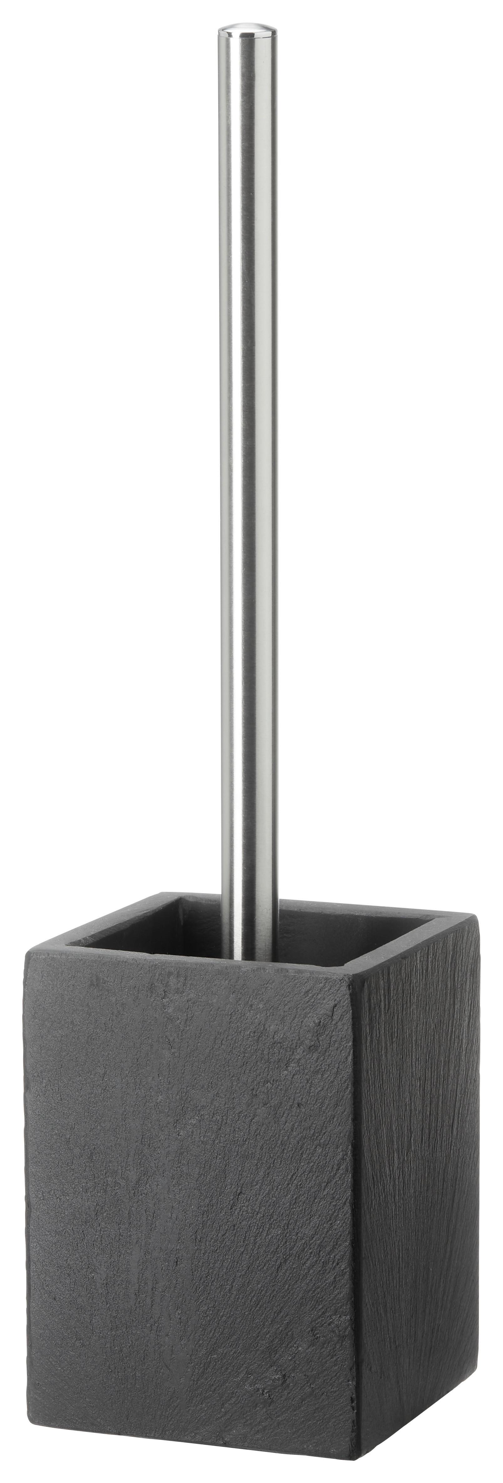 WC-Bürstengarnitur Loki aus Edelstahl - Anthrazit, Stein/Metall (9,5/36cm)