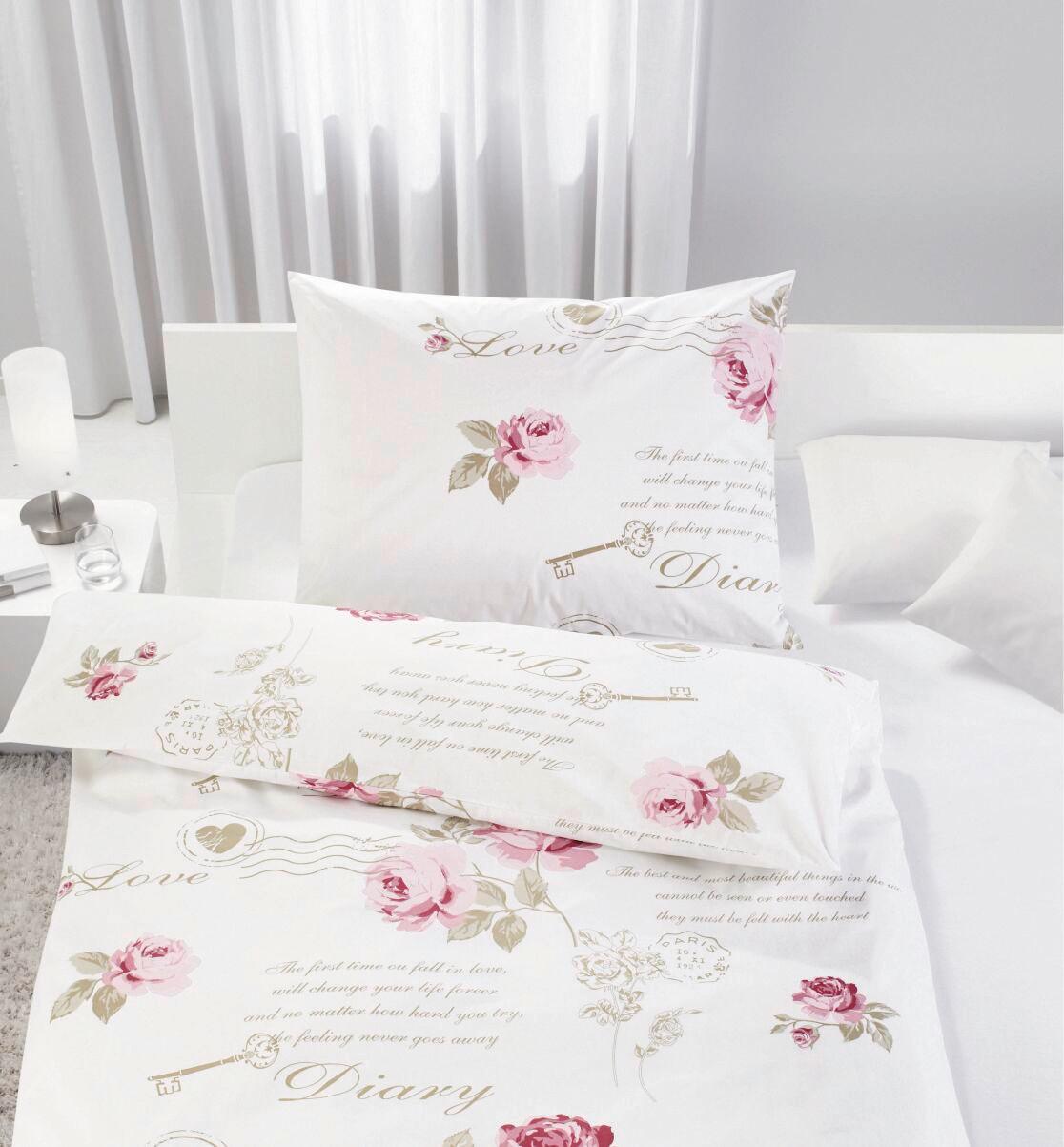Lenjerie de pat Diary Rose cca.140X200/50X70 cm - Romantik / Landhaus, textil (140/200cm) - Modern Living