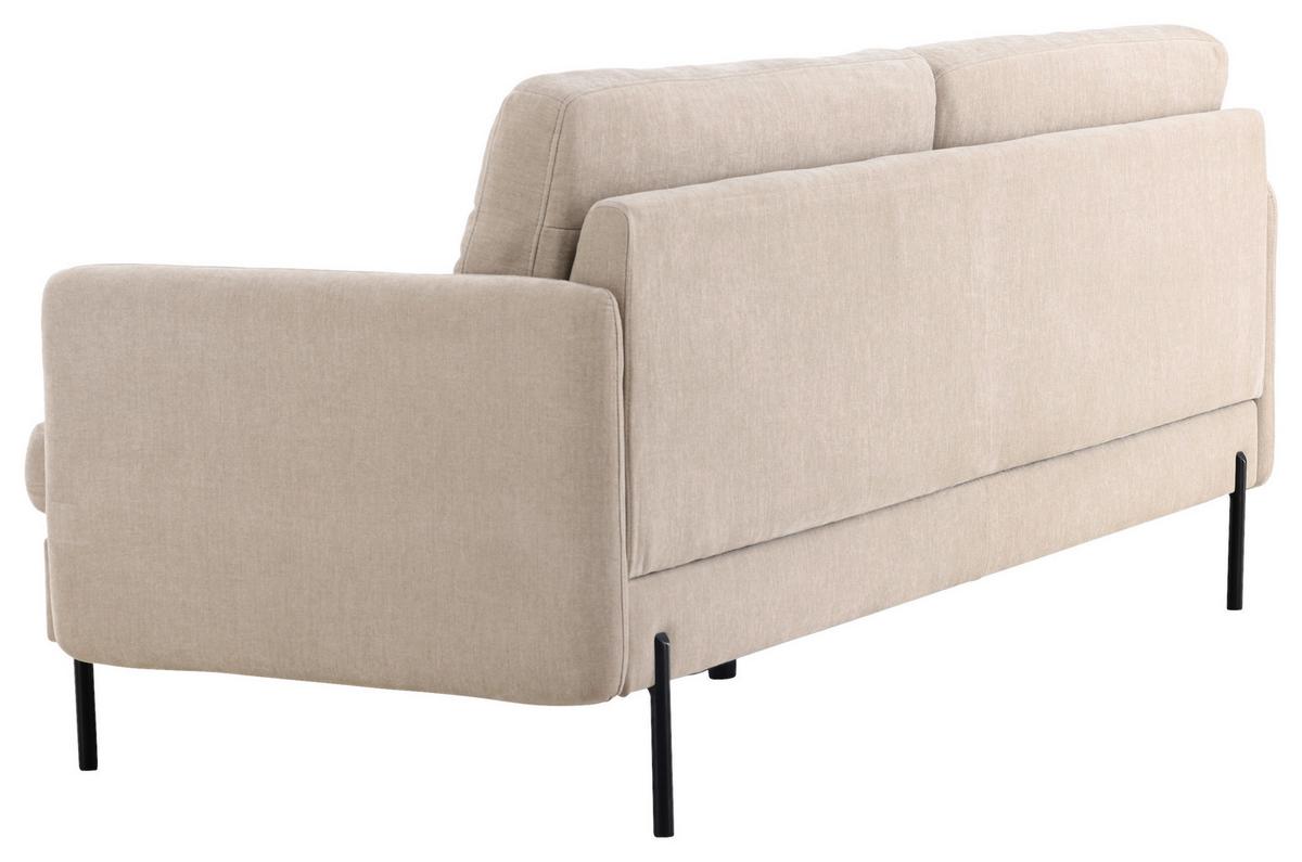 2-SITZER-SOFA ANTIBES - Beige/Schwarz, Design, Textil/Metall (209.5/86/87cm) - Livetastic