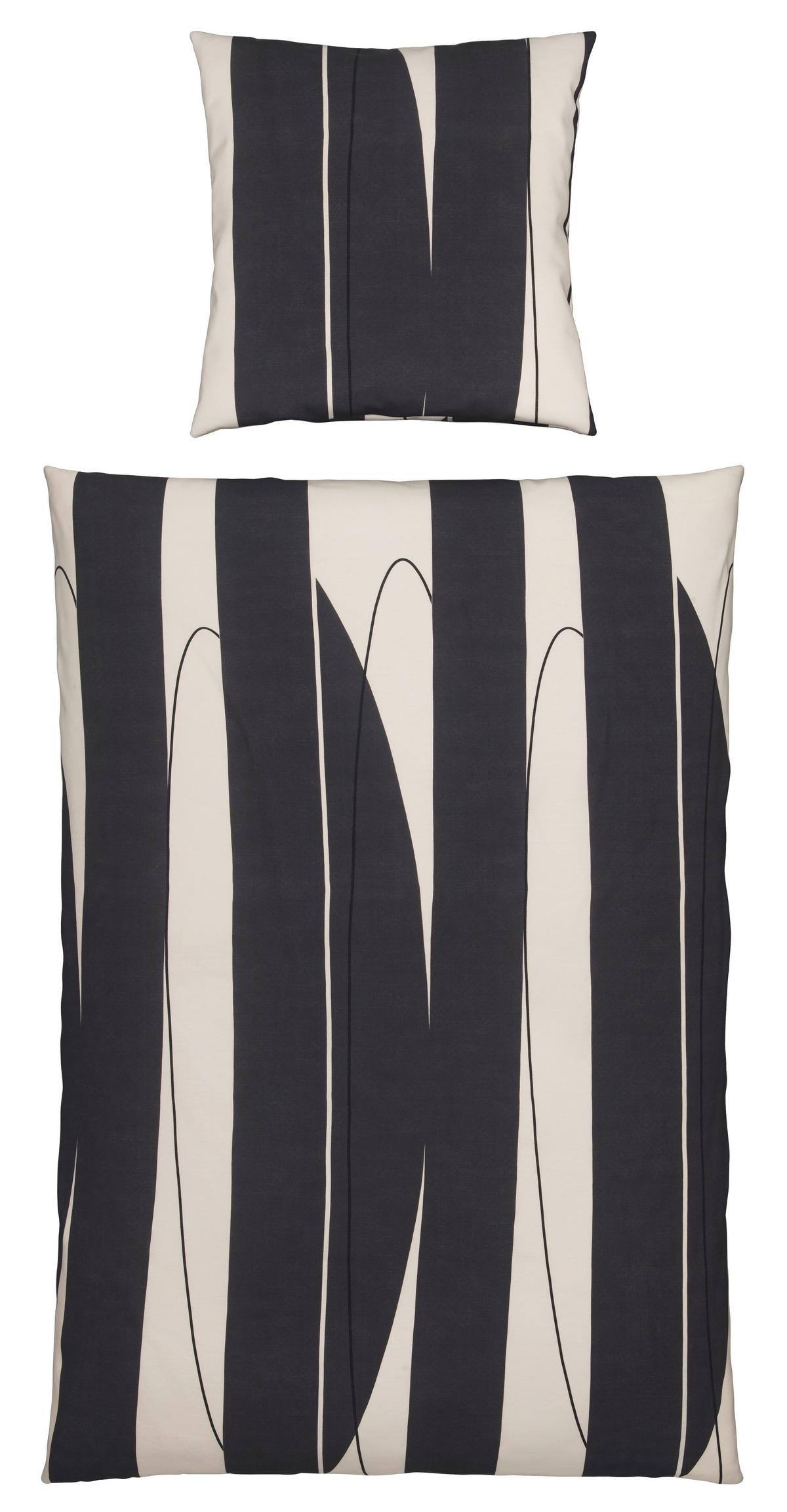 Bettwäsche Abstract XL Schwarz/Weiß ca. 155x220cm - Schwarz/Weiß, MODERN, Textil (155/220cm) - Modern Living