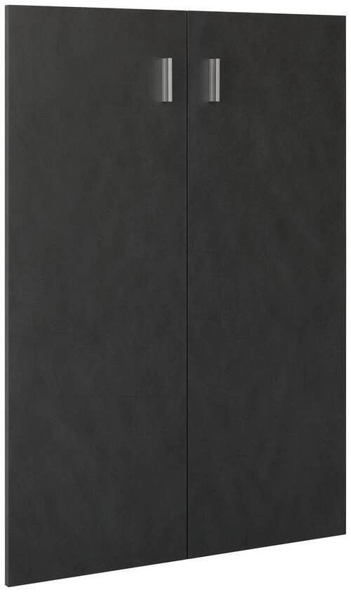 Türenset in Dunkelgrau - Chromfarben/Dunkelgrau, Modern (74/103/2cm) - Mömax