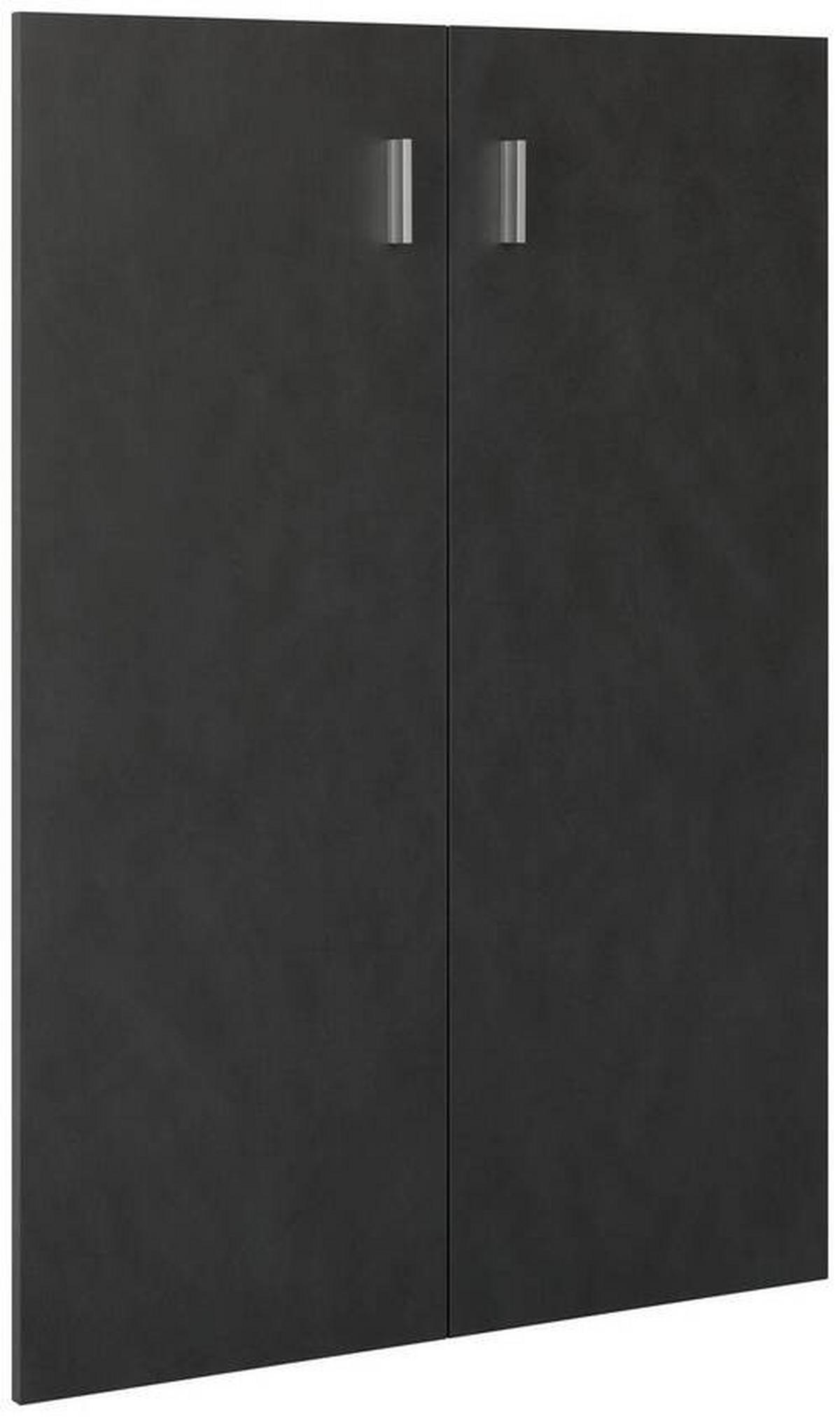 Türenset in Dunkelgrau - Chromfarben/Dunkelgrau, Modern (74/103/2cm) - Mömax
