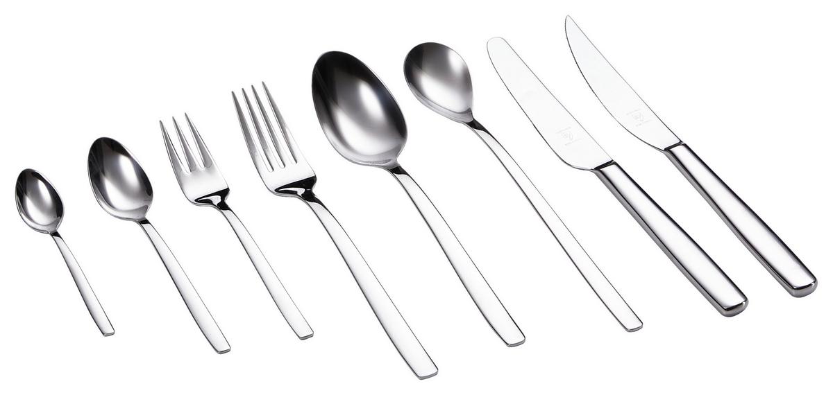 ZESTAW SZTUĆCÓW 648-640 - kolor stalowy, Basics, metal (50,2/39,5/6,1cm) - Justinus