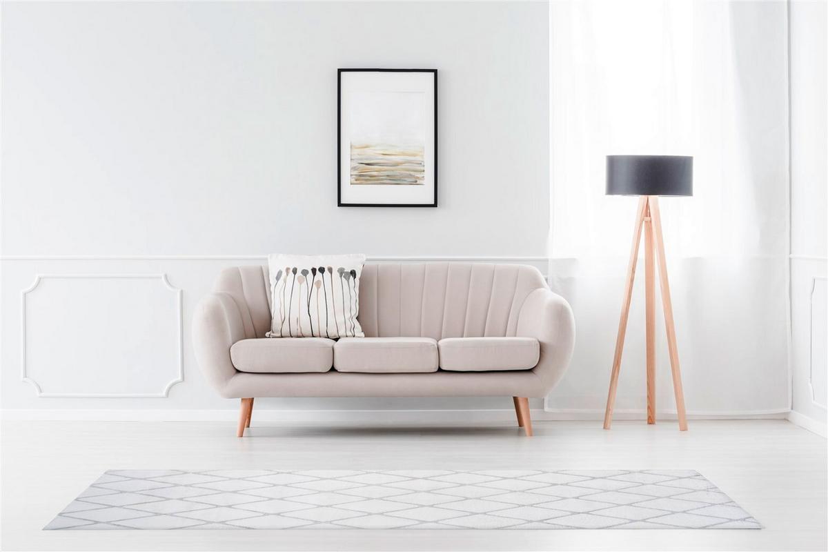 TEPPICH VIVICA 225 WEIß / GRAUBLAU - Weiss/Grau, Konventionell, Textil (80/250cm) - Kayoom