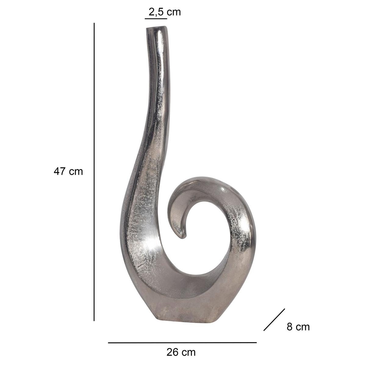 DEKOVASE DEKOVASE SPIRALE SILBER - Silberfarben, Design, Metall (26/47/8cm) - Livetastic