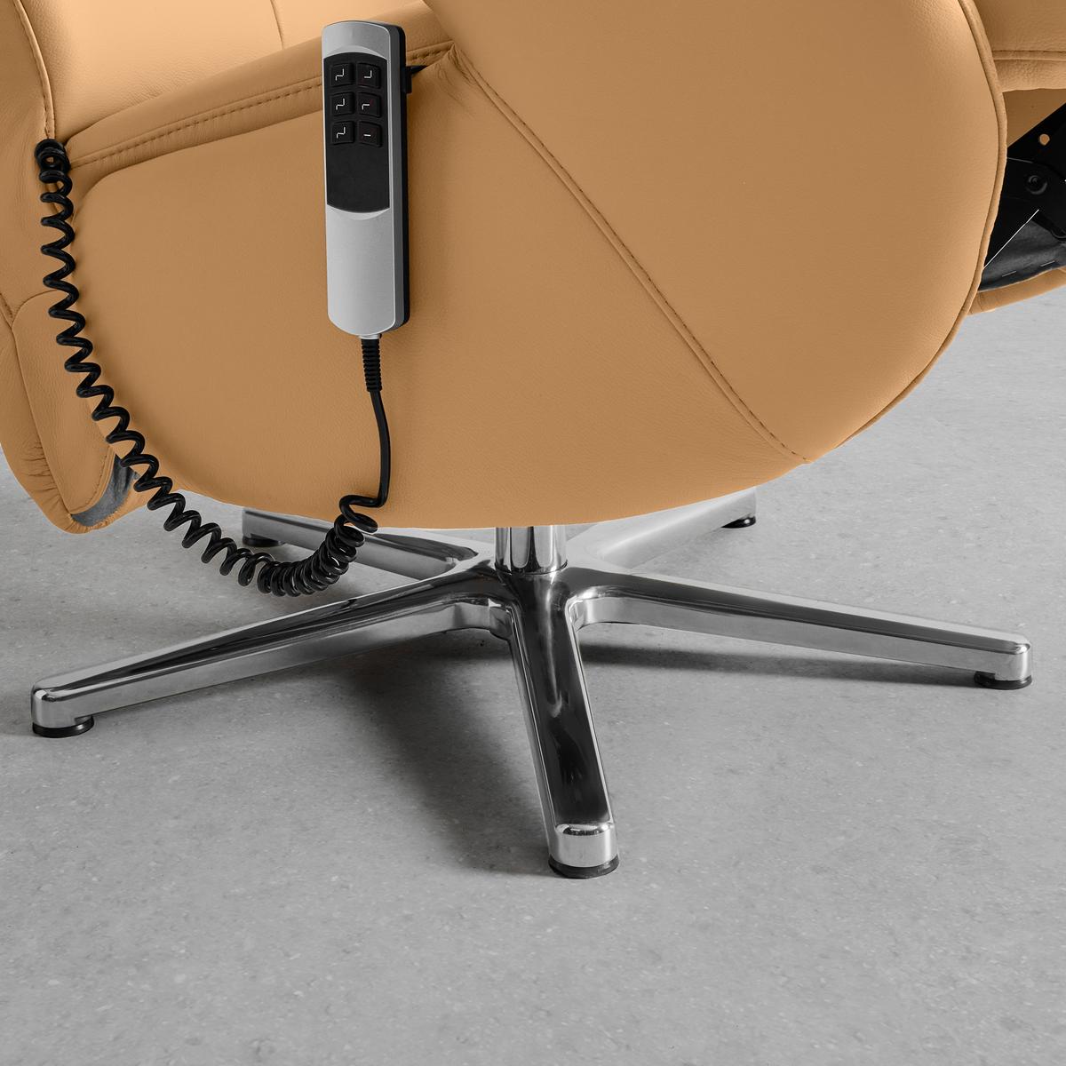 Relaxsessel Sitting 2 Cappuccino - Chromfarben/Cappuccino, MODERN, Leder (70/111/80cm) - Premium Living