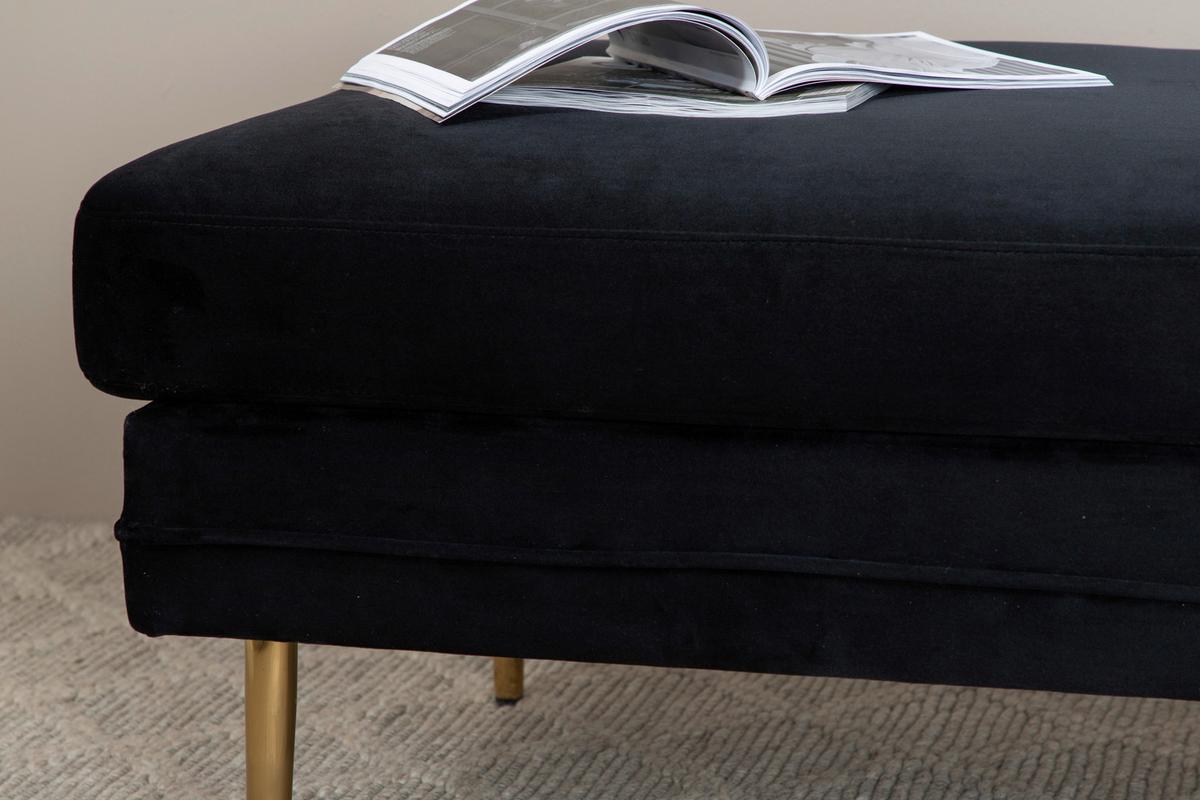HOCKER BOOM - Goldfarben/Schwarz, Design, Textil/Metall (90/49/70cm) - Livetastic