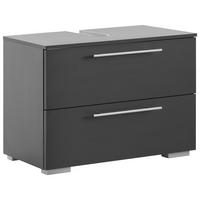 Waschbeckenunterschrank , anthrazit - Chromfarben/Anthrazit, KONVENTIONELL, Holzwerkstoff/Metall (80,2/59,1/35cm) - MID.YOU