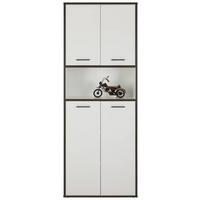 Regalkombination in Weiss/Grau - Weiss/Grau, Modern, Holzwerkstoff/Kunststoff (84,5/226,5/41,5cm) - Mömax