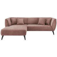 Wohnlandschaft Colori Rosa Cord - Schwarz/Rosa, MODERN, Holz/Textil (160/264cm) - MID.YOU