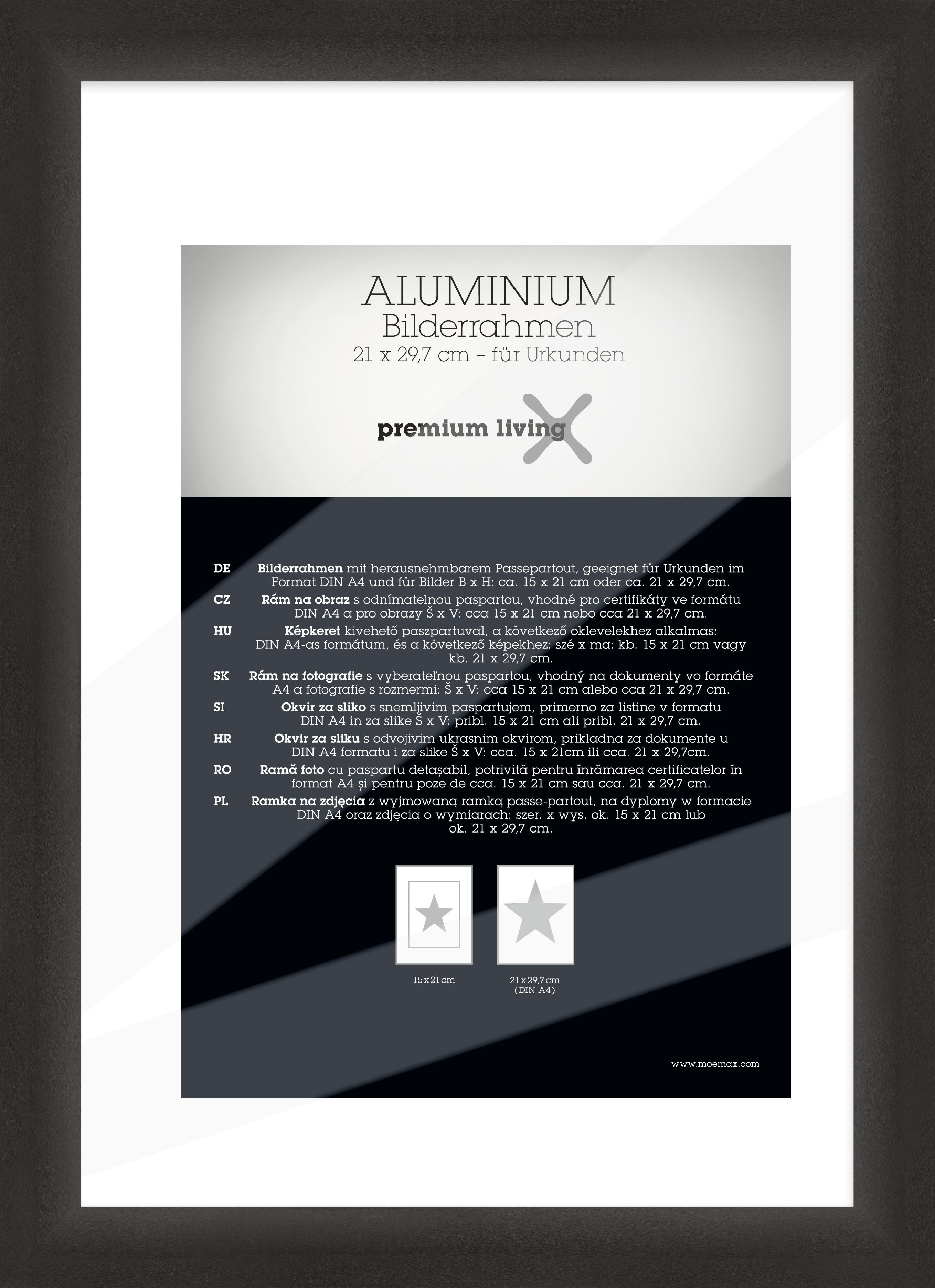 Okvir Za Slike Aluminium - črna, Basics, kovina (24.1/32.8/2.2cm) - Premium Living