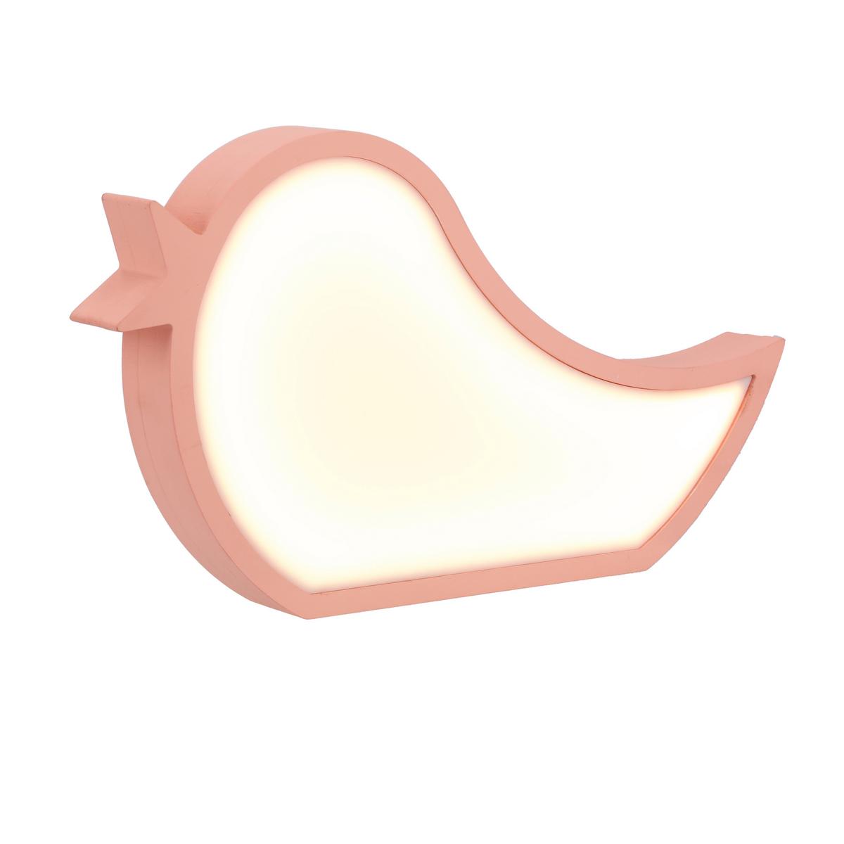 Dječja Stolna Svjetiljka Bird - pink, Basics, drvni materijal/plastika (33.5/3,5/19,5cm)