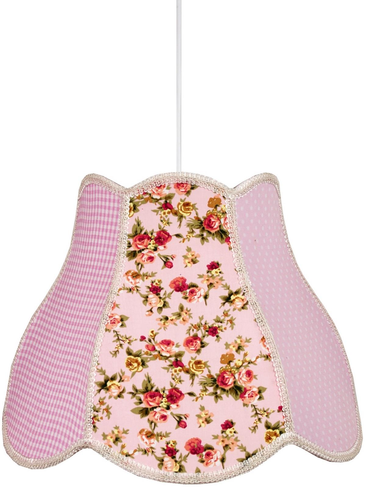 Viseća Svjetiljka Zuza - pink/bijela, Konvencionalno, tekstil/plastika (35/35/90cm)