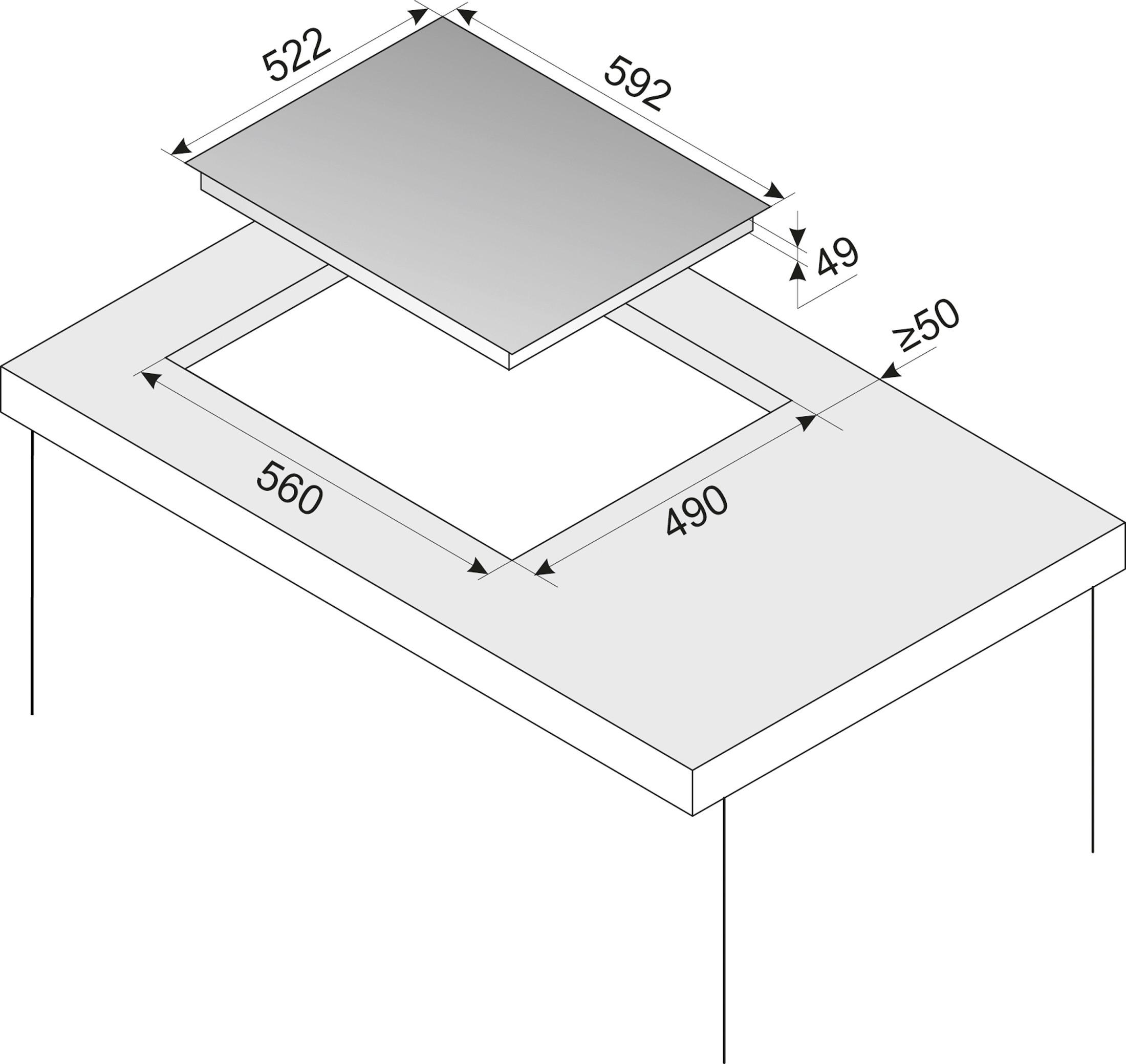 Induktionskochfeld KMI772660C Schwarz - Schwarz, KONVENTIONELL, Glas/Metall (59,2/52,2cm) - Amica