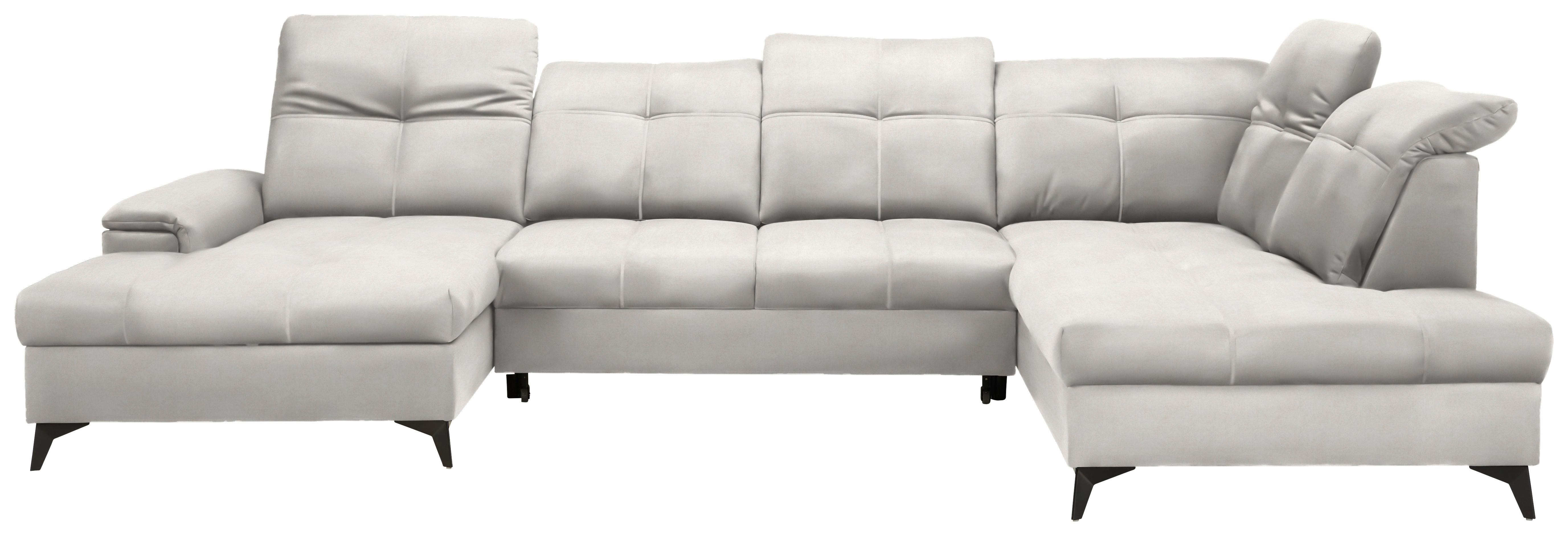 Wohnlandschaft Sierra Beige - Beige/Schwarz, MODERN, Textil/Metall (181/364/230cm) - Mömax