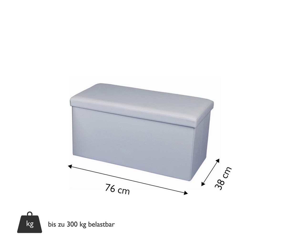 Sitzbox in Weiß, Kunststoff faltbar mit Stauraum - Weiß, Basics, Kunststoff (76/38/38cm) - Echtwerk