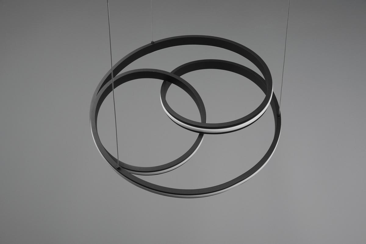 LED-Hängeleuchte Nuria Schwarz max. 60 Watt - Schwarz, Basics, Metall (60/150cm) - Trio Leuchten