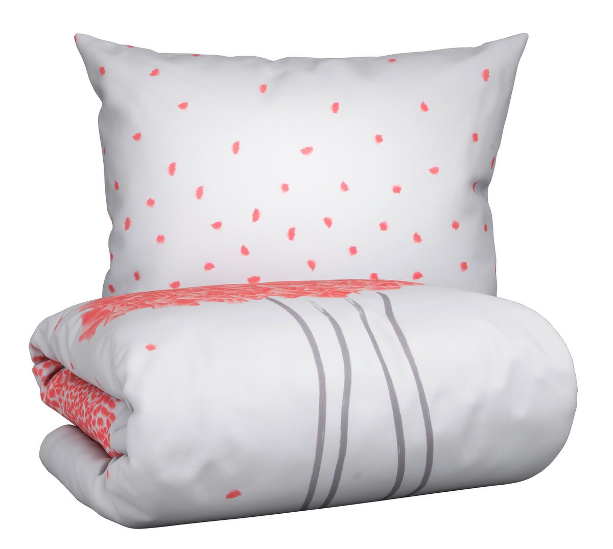 POŚCIEL DWUSTRONNA OPHELIA - różowy/biały, Romantik / Landhaus, tkanina (135/200cm) - Bessagi Home