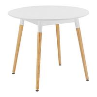 Esstisch Gaia Weiß MDF L/B/H ca. 90/90/75 cm rund - Eichefarben/Weiß, MODERN, Holz/Holzwerkstoff (90/90/75cm) - Bessagi Home