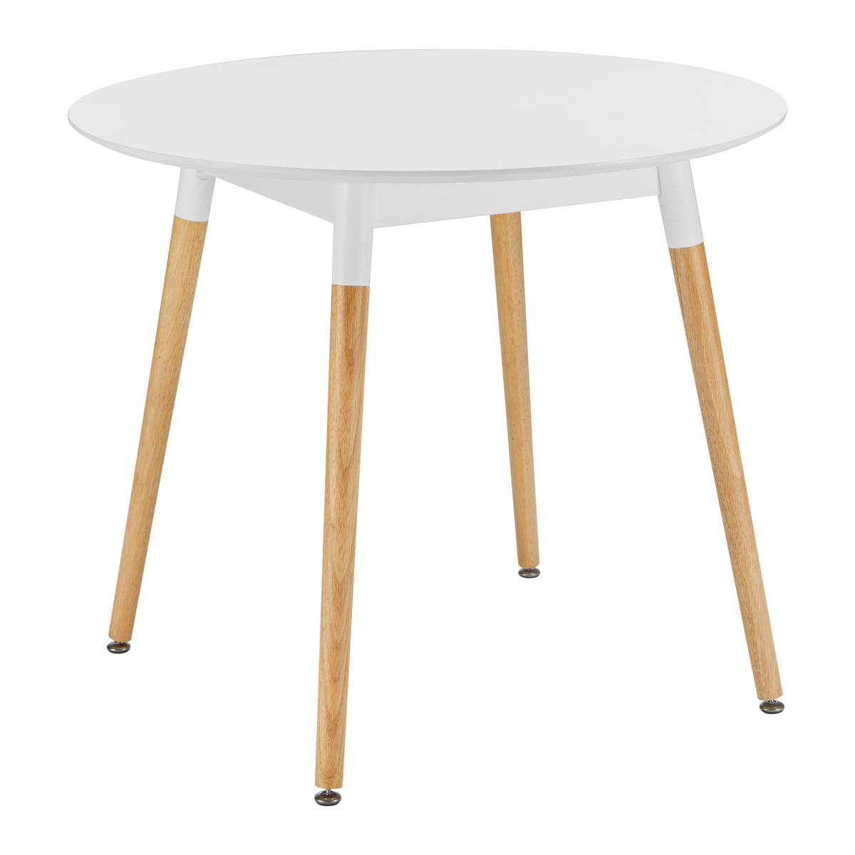 Esstisch Gaia Weiß MDF L/B/H ca. 90/90/75 cm rund - Eichefarben/Weiß, MODERN, Holz/Holzwerkstoff (90/90/75cm) - Bessagi Home