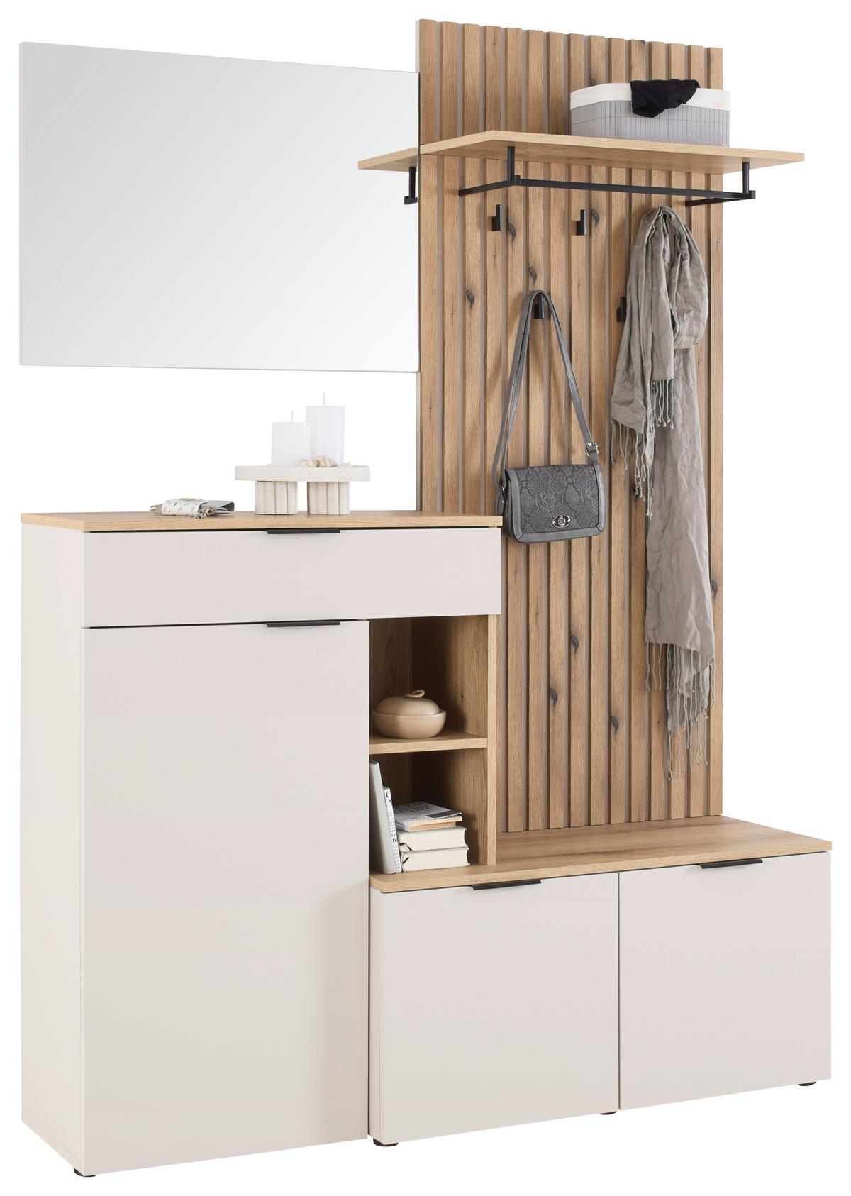 Garderobe Amivo Eichefarben/Kaschmir - Kaschmir/Eichefarben, MODERN, Holzwerkstoff (141/195/38cm) - Mömax