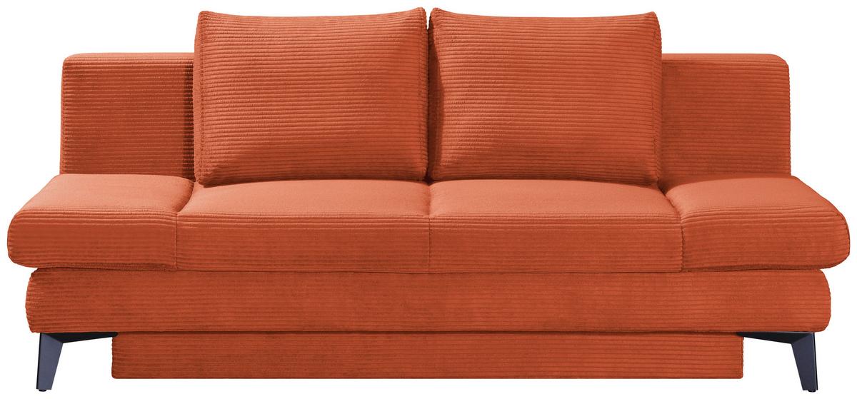SOFA Z FUNKCJĄ SPANIA MELBOURNE - kolor rdzawy/czarny, Design, metal/tkanina (200/85/90cm) - Novel