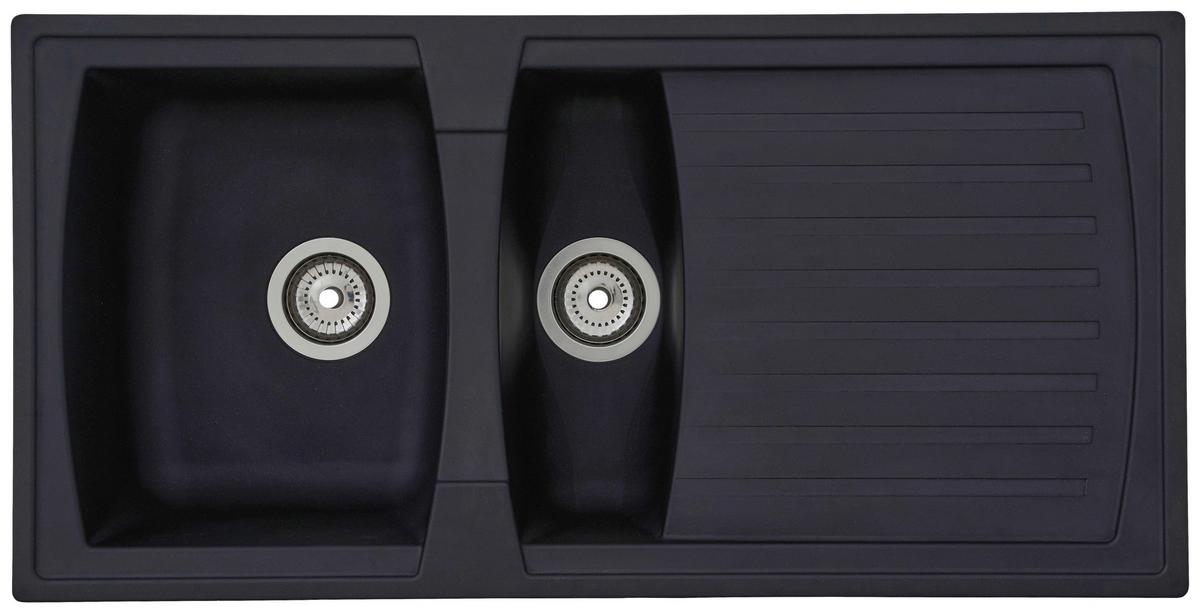 Pomivalno Korito Boston, 100x50cm - črna, Trend, umetna masa/steklo (100/20/50cm) - Respekta