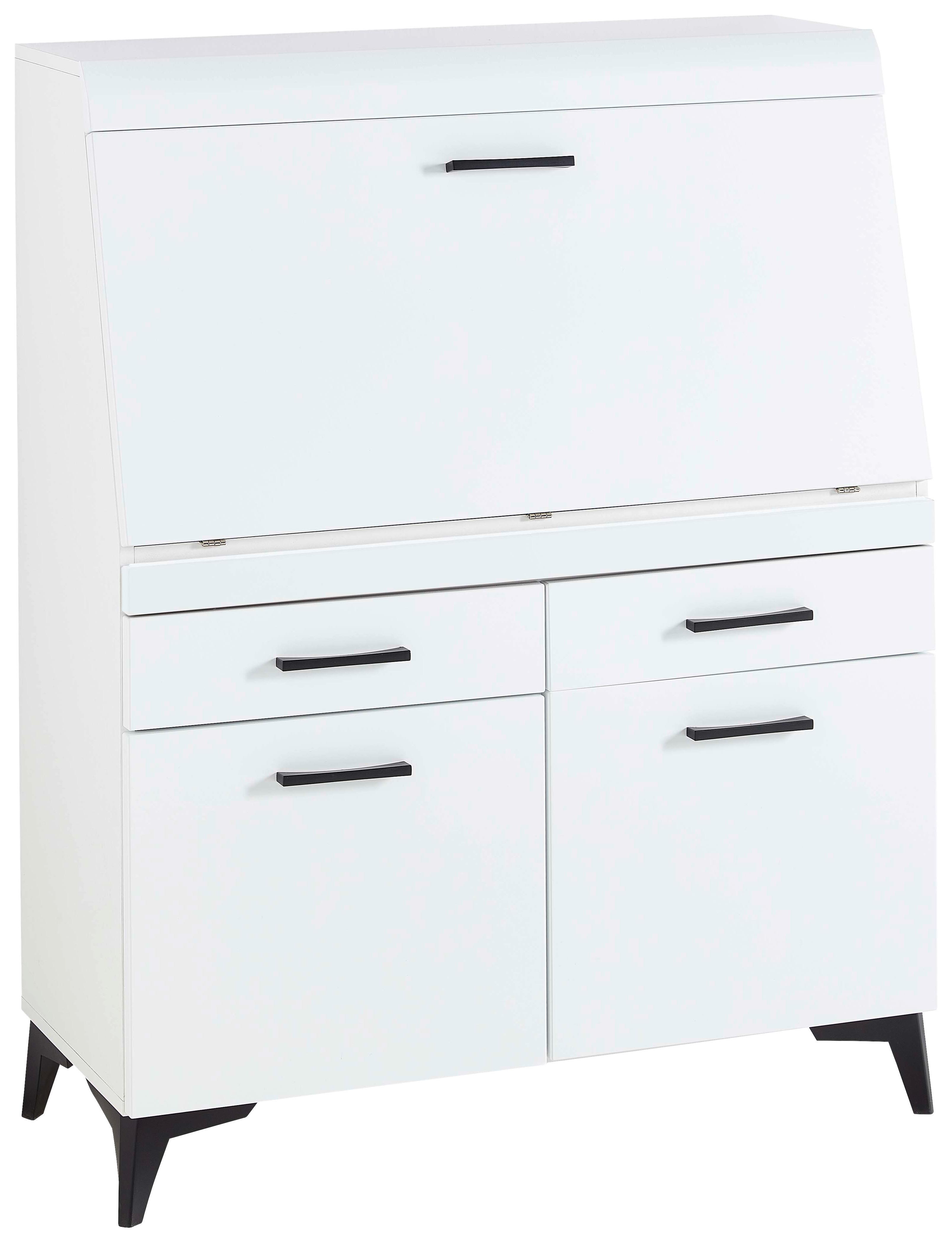 SEKRETARZYK SECRET - czarny/biały, Trend, materiał drewnopochodny/tworzywo sztuczne (98/124/42cm) - Carryhome