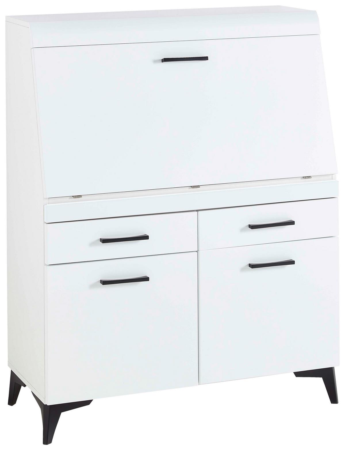 SEKRETARZYK SECRET - czarny/biały, Trend, materiał drewnopochodny/tworzywo sztuczne (98/124/42cm) - Carryhome