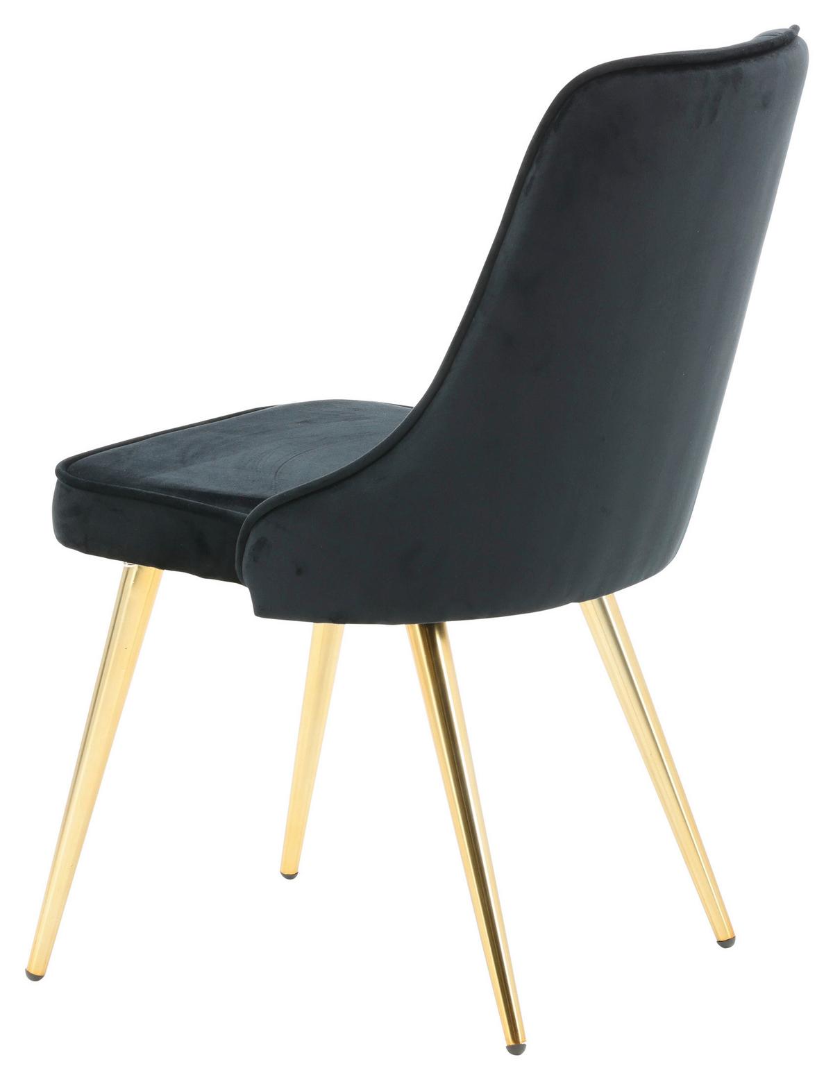 STUHL-SET VELVET DELUXE - Goldfarben/Schwarz, Design, Kunststoff/Textil (50/88.5/66cm) - Livetastic